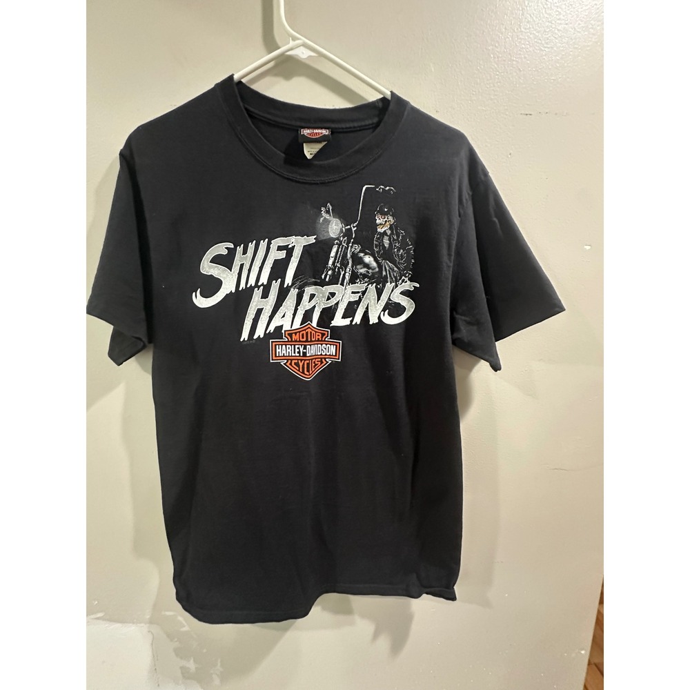 Harley-Davidson Mens Black Shift Happens Boswell's Nashville TN T-Shirt Medium